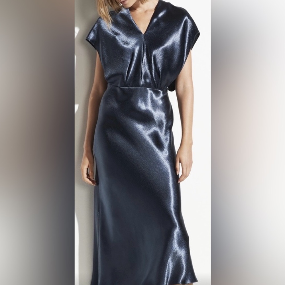 Vince Midnight Blue Satin Gown